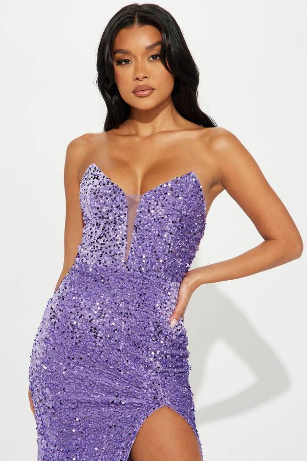 Purple Fashion Nova Genesis Sequin Maxi Women Dress USA | 143657TOK