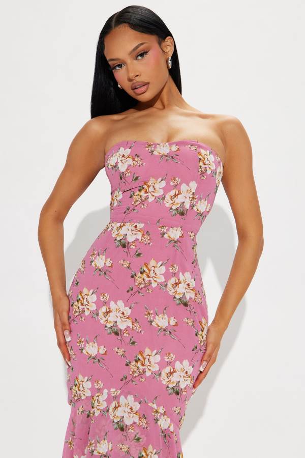 Purple Fashion Nova Jeannie Floral Maxi Women Dress USA | 731980VGC