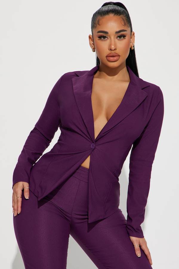 Purple Fashion Nova Krista Blazer Pant Set Women Pants USA | 602513XIN