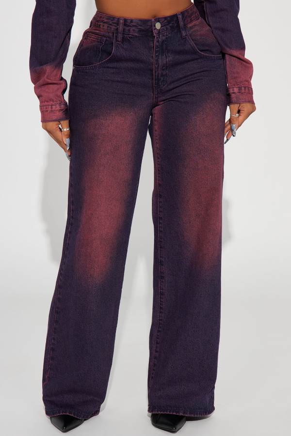 Purple Fashion Nova Never Going Back Tinted Non Stretch Wide Leg Women Jeans USA | 569482SKU