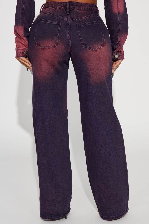 Purple Fashion Nova Never Going Back Tinted Non Stretch Wide Leg Women Jeans USA | 569482SKU