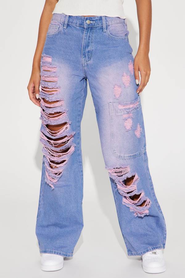 Purple Fashion Nova Off The Walls Tinted Straight Leg Women Jeans USA | 951460AUH