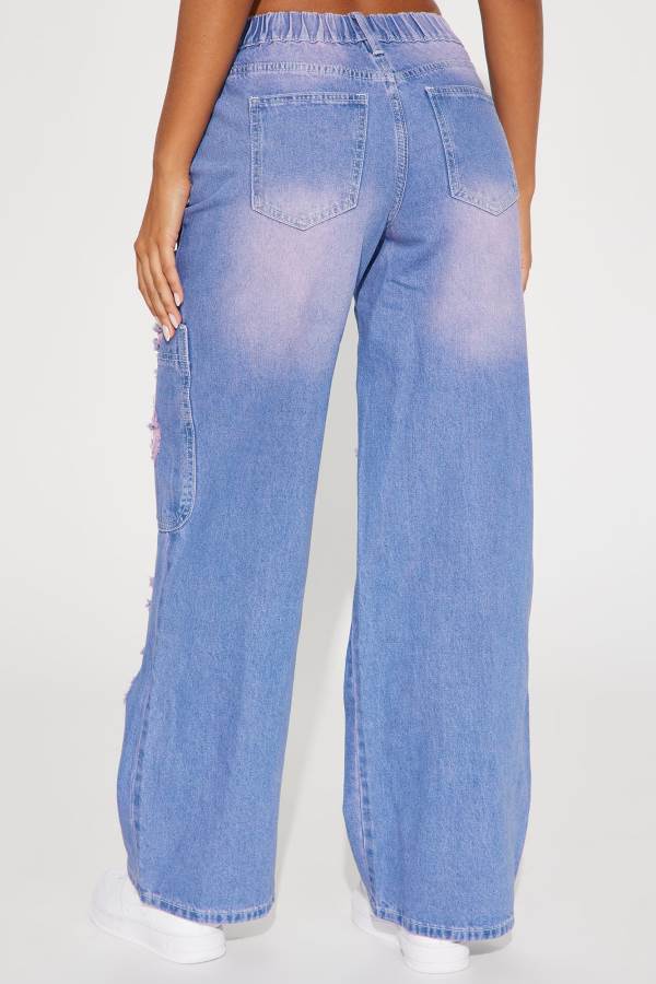 Purple Fashion Nova Off The Walls Tinted Straight Leg Women Jeans USA | 951460AUH