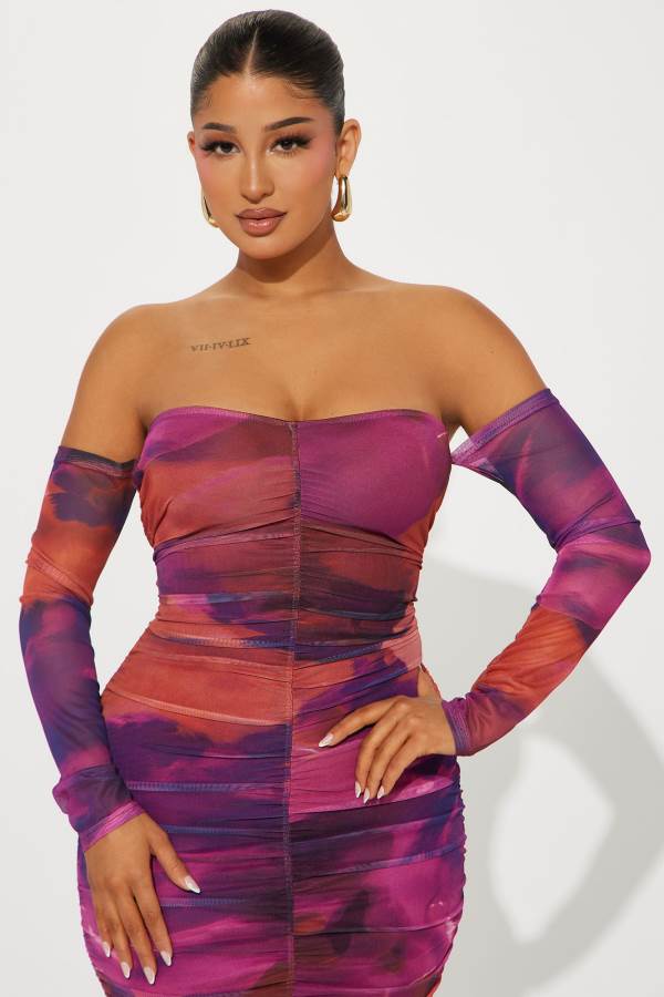 Purple Fashion Nova Sangria Sunset Maxi Women Dress USA | 695871VWJ