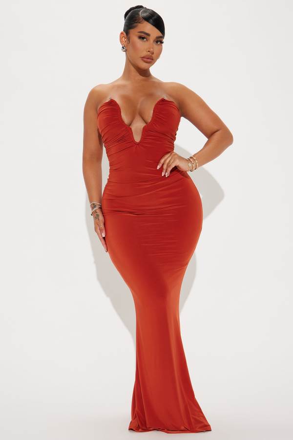 Red Fashion Nova Alex Maxi Women Dress USA | 627803WOH