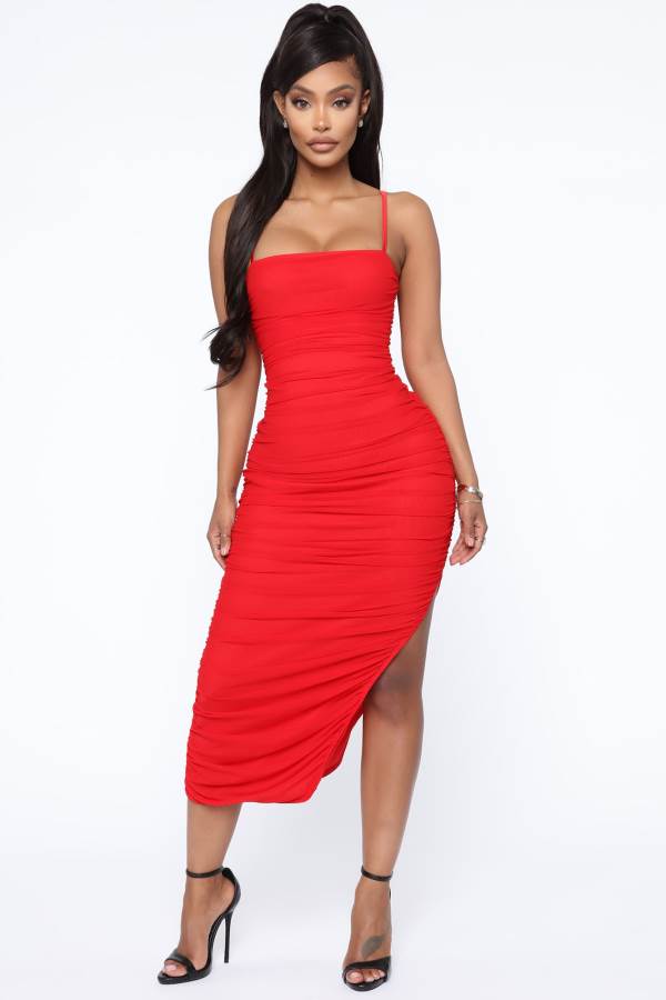 Red Fashion Nova Feeling My Mesh Women Dress USA | 564820BCX