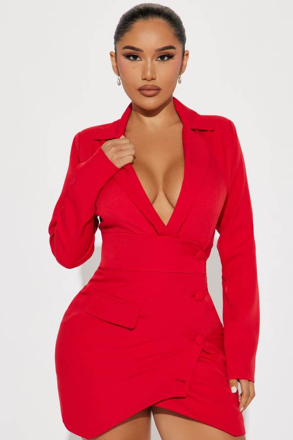 Red Fashion Nova Lola Blazer Mini Women Dress USA | 147650ZUG