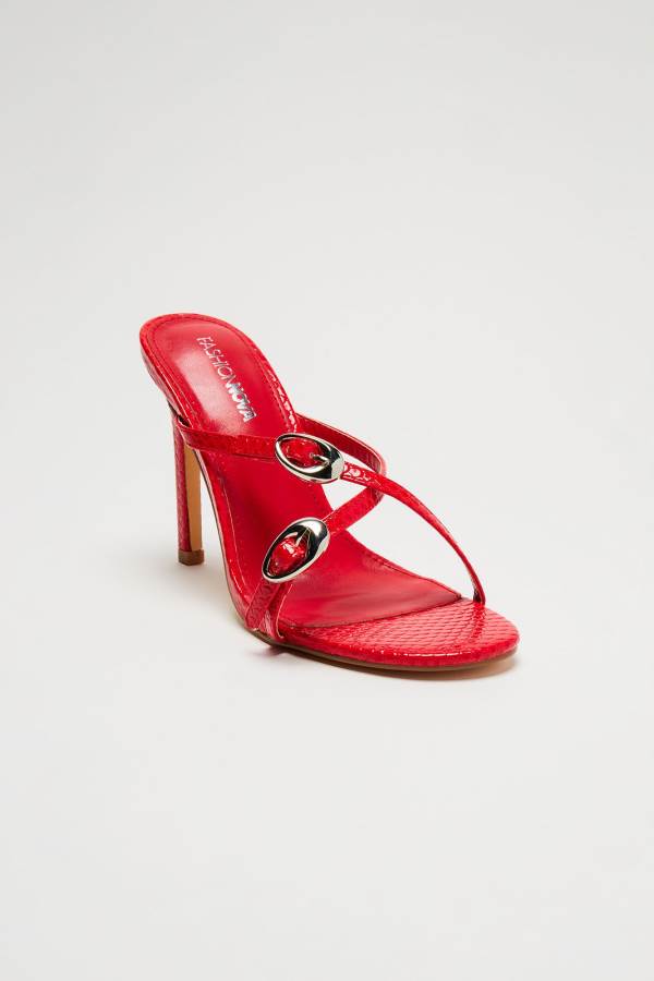 Red Fashion Nova Nara Heeled Women Sandals USA | 809576OWX