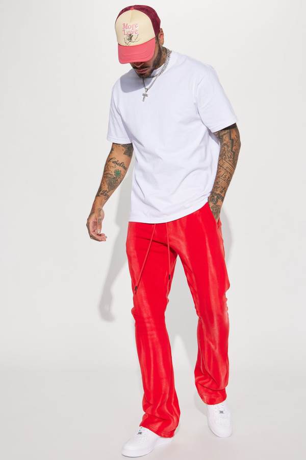 Red Fashion Nova On The Radar Flared Men Sweatpants USA | 605431YXW