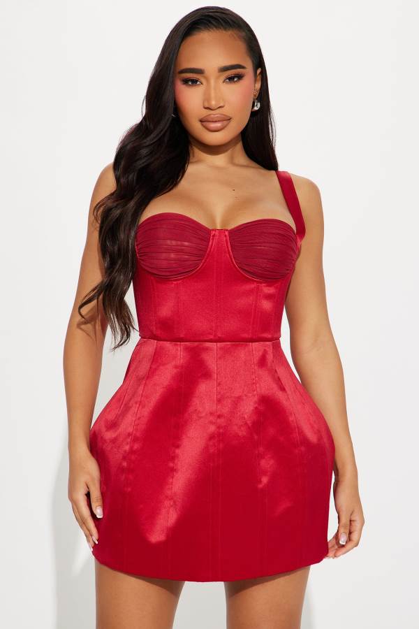 Red Fashion Nova Selma Mini Women Dress USA | 594816IFU