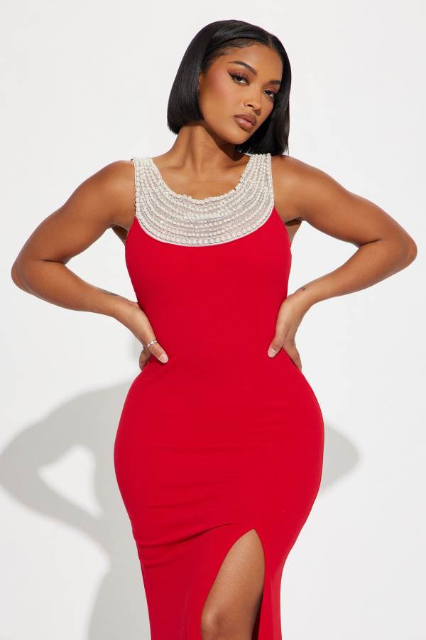 Red Fashion Nova Sidney Maxi Women Dress USA | 907534FTV