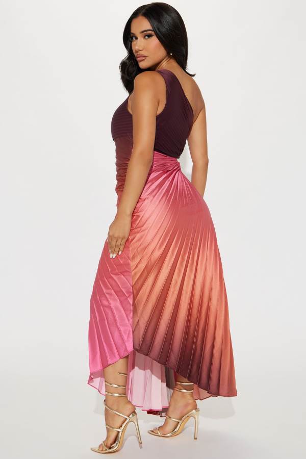 Red Fashion Nova Tahiti Ombre Maxi Women Dress USA | 614973NQX