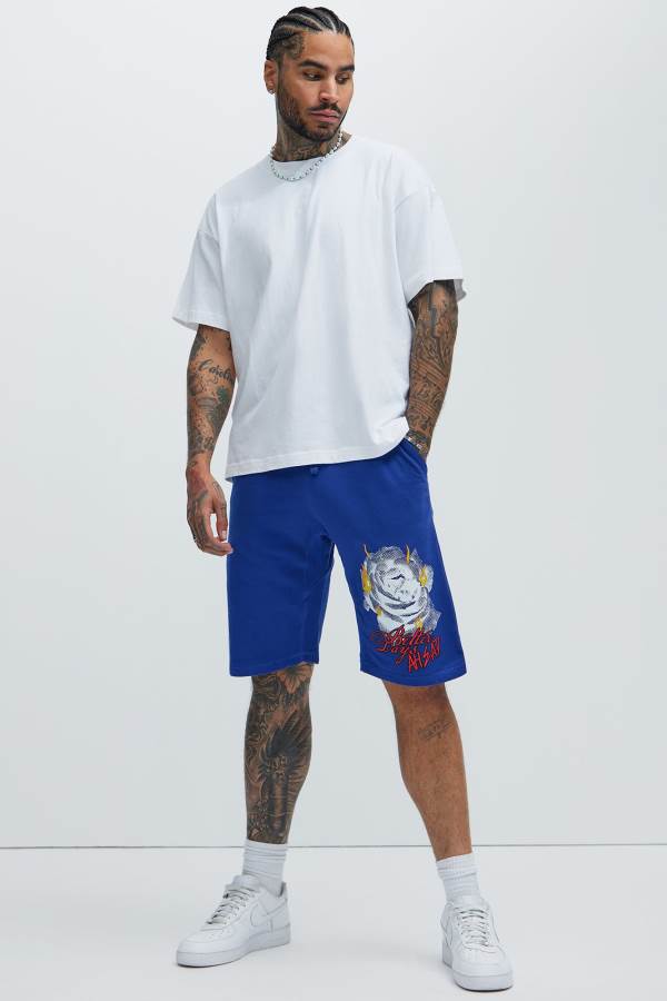 Royal Fashion Nova Better Days Blooming Men Sweatshorts USA | 654830UES