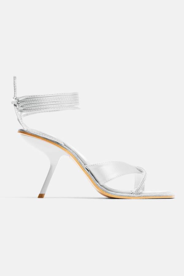 Silver Fashion Nova Aligned With You Heeled Women Sandals USA | 376914FWX