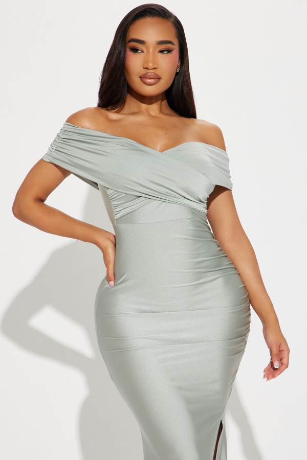 Silver Fashion Nova Ignore The Romance Maxi Women Dress USA | 326584IDS