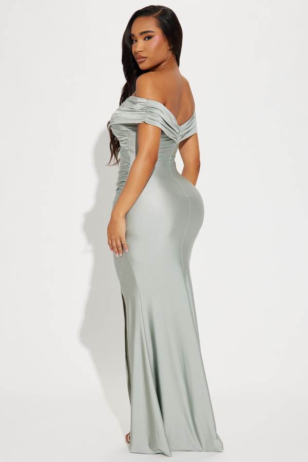 Silver Fashion Nova Ignore The Romance Maxi Women Dress USA | 326584IDS