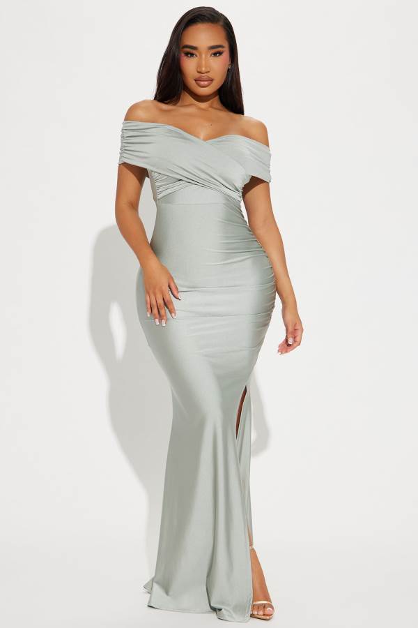 Silver Fashion Nova Ignore The Romance Maxi Women Dress USA | 326584IDS