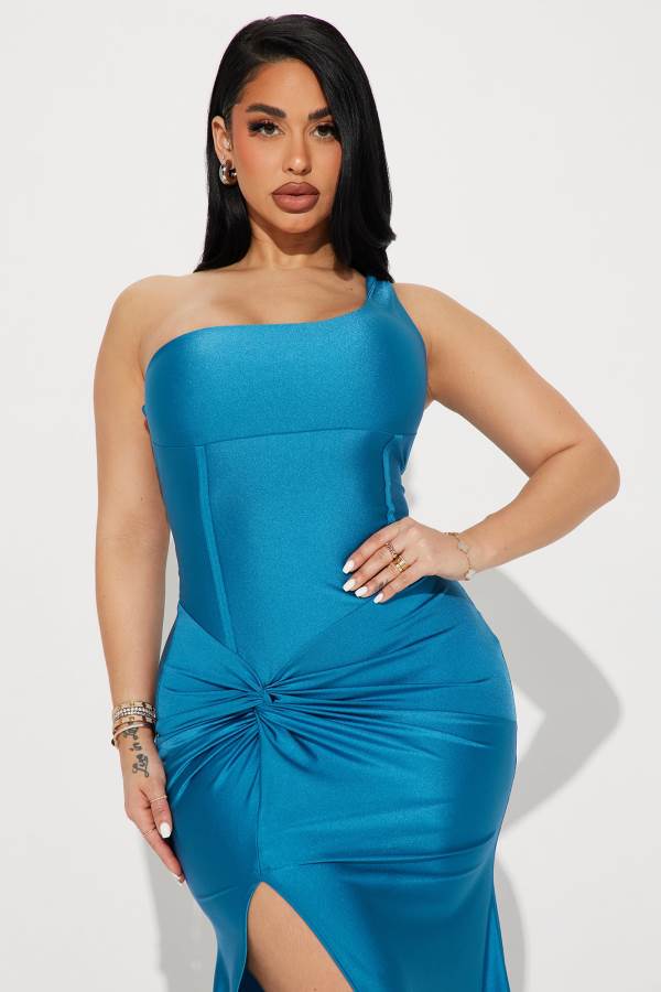 Turquoise Fashion Nova Grab A Glass Maxi Women Dress USA | 139084BLM