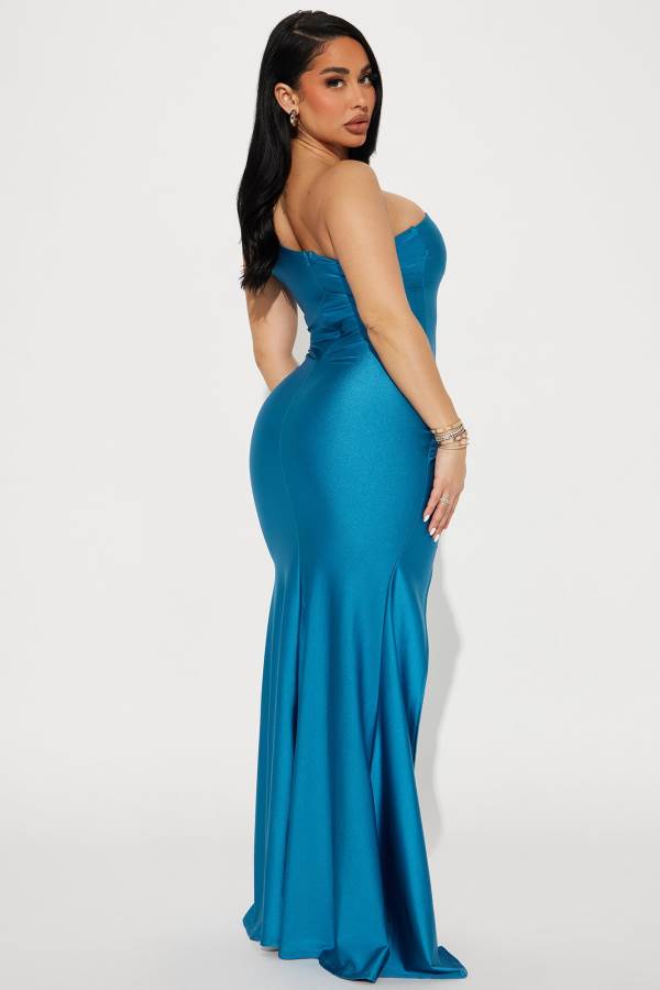 Turquoise Fashion Nova Grab A Glass Maxi Women Dress USA | 139084BLM