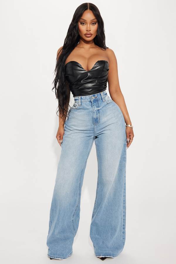 Wash Fashion Nova Back In The Game Baggy Women Jeans USA | 876423OKM