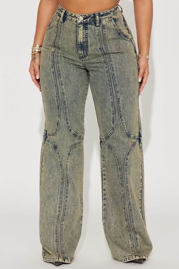 Wash Fashion Nova Exclusivity Tinted Baggy Women Jeans USA | 046285TWU