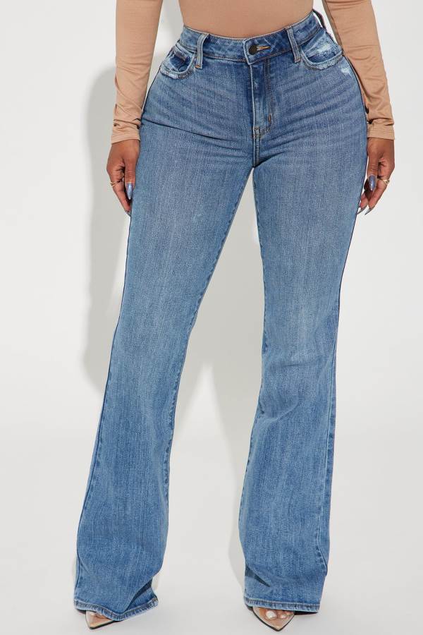 Wash Fashion Nova First Day Back Stretch Flare Women Jeans USA | 896075XCM