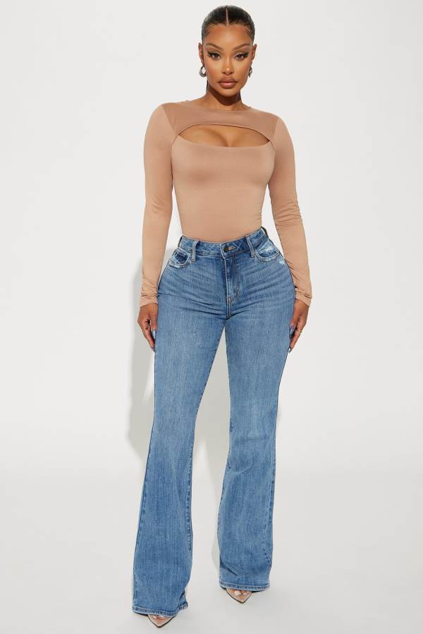 Wash Fashion Nova First Day Back Stretch Flare Women Jeans USA | 896075XCM