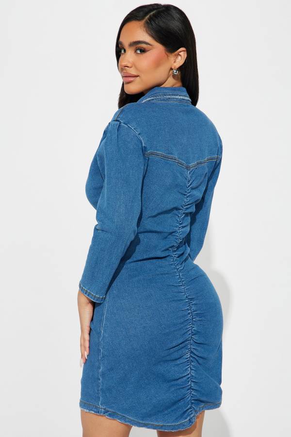 Wash Fashion Nova Kate Denim Mini Women Dress USA | 129576QTI