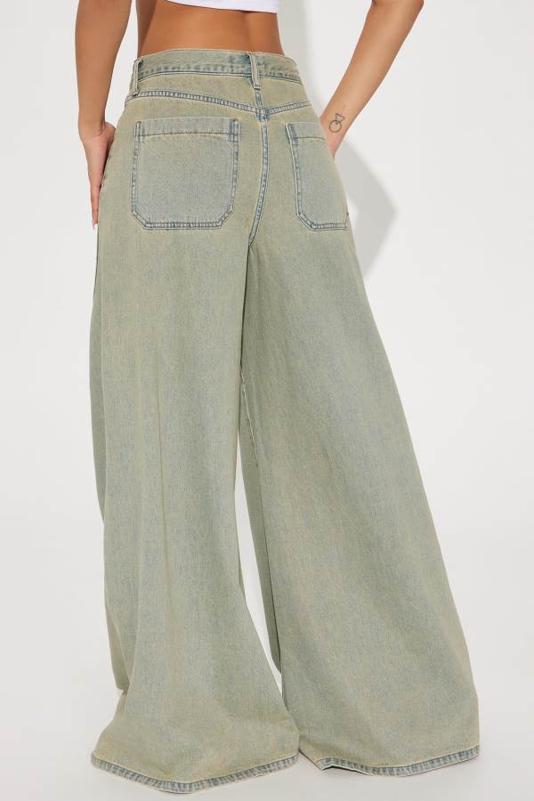 Wash Fashion Nova Keeping It Fresh Wide Leg Palazzo Women Jeans USA | 512689IXY