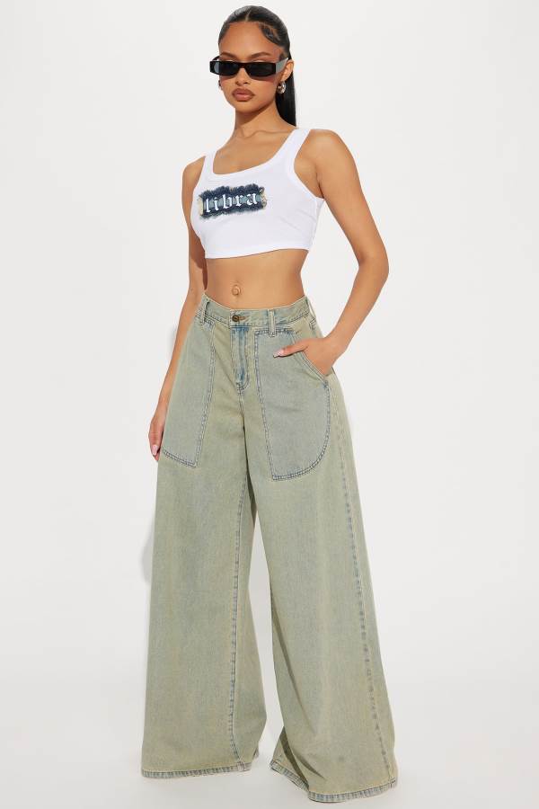 Wash Fashion Nova Keeping It Fresh Wide Leg Palazzo Women Jeans USA | 512689IXY