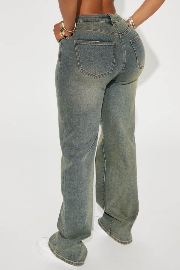 Wash Fashion Nova Left Him Speechless Straight Leg Women Jeans USA | 518340LXR