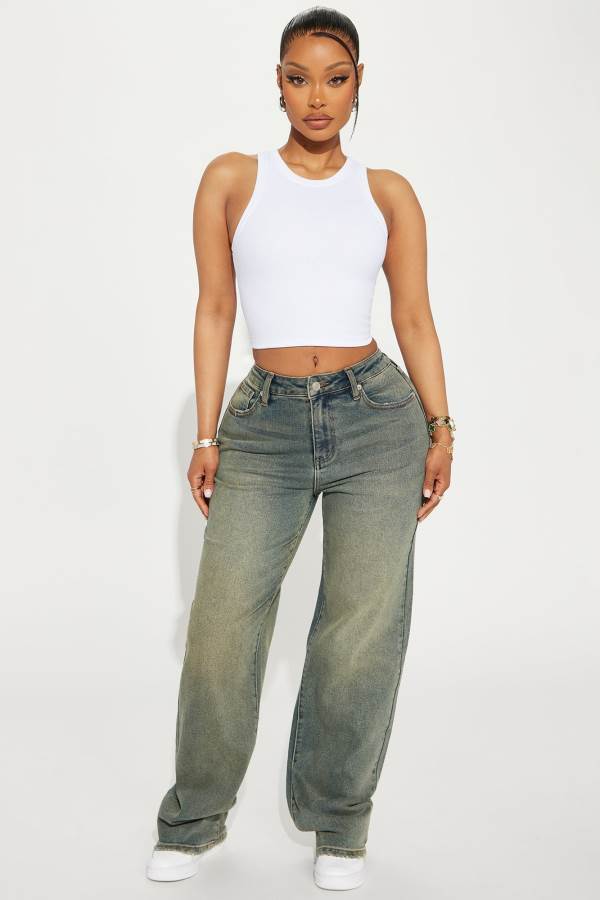 Wash Fashion Nova Left Him Speechless Straight Leg Women Jeans USA | 518340LXR