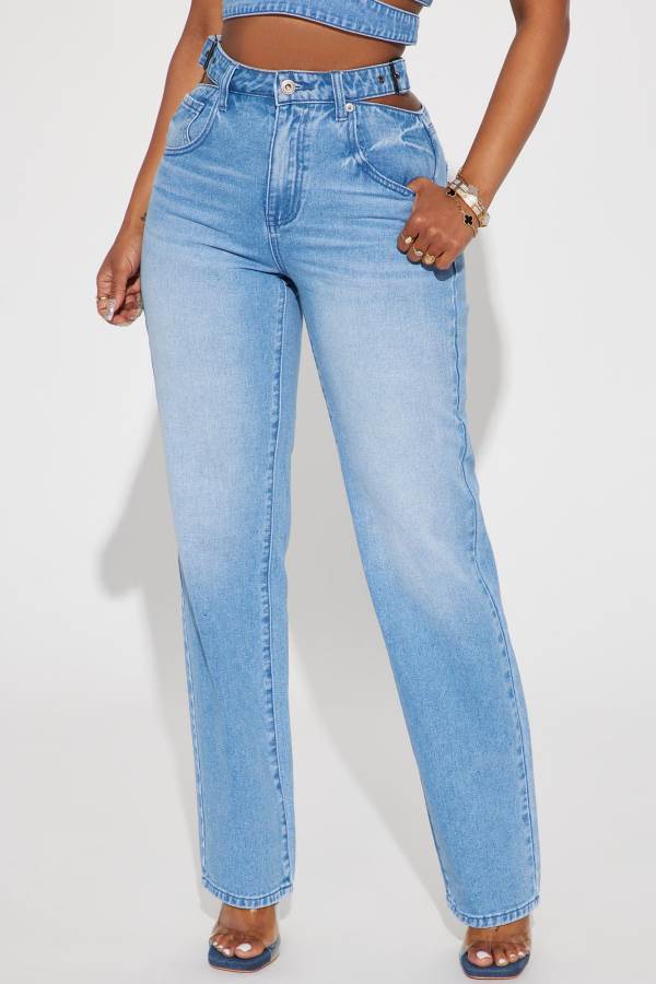 Wash Fashion Nova Make Up Your Mind Non Stretch Straight Leg Women Jeans USA | 698270ETO