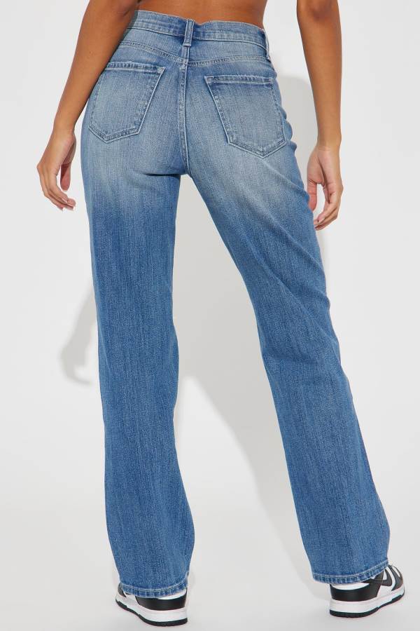 Wash Fashion Nova Of Two Minds Ripped Straight Leg Women Jeans USA | 083679HXY