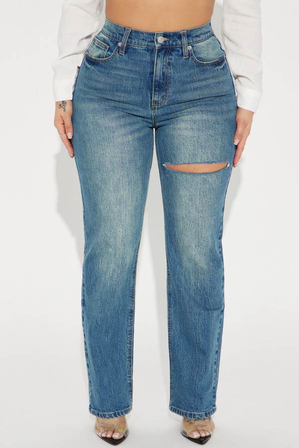 Wash Fashion Nova Off The Handle Straight Leg Women Jeans USA | 360214ZLY