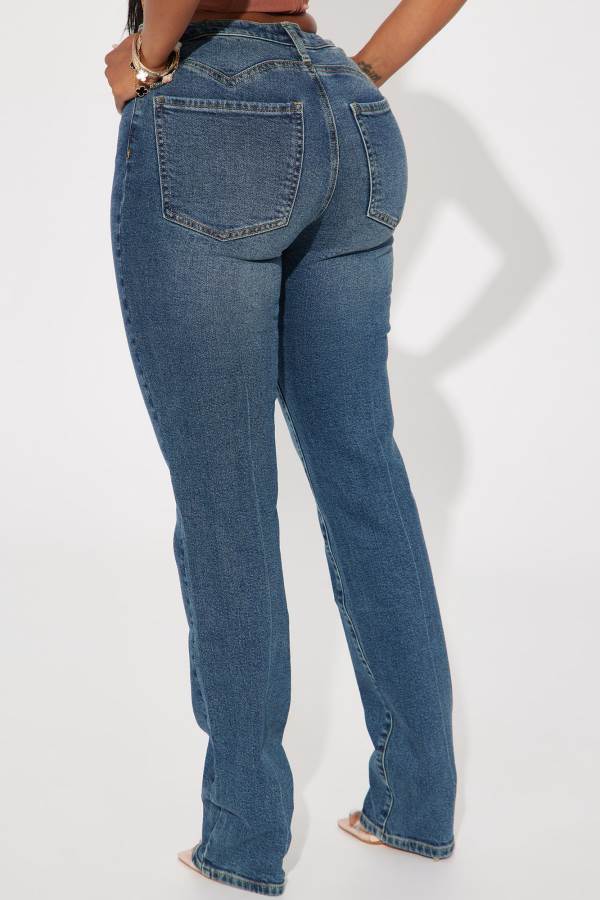 Wash Fashion Nova Second Chance Slim Straight Low Stretch Women Jeans USA | 493716ZAK