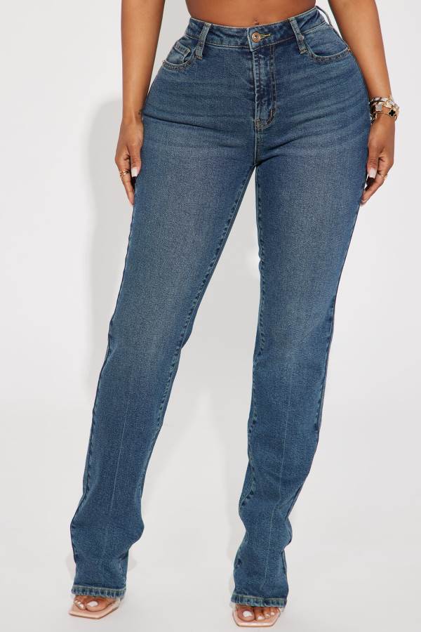 Wash Fashion Nova Second Chance Slim Straight Low Stretch Women Jeans USA | 493716ZAK