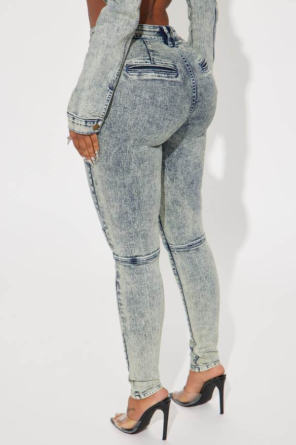 Wash Fashion Nova Starting Rumors Stretch Moto Skinny Women Jeans USA | 436018IWP