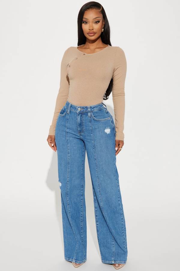 Wash Fashion Nova Steal Your Attention Wide Leg Women Jeans USA | 236784TQL