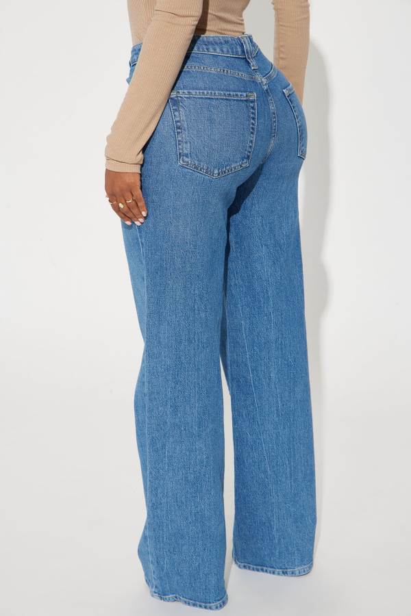 Wash Fashion Nova Steal Your Attention Wide Leg Women Jeans USA | 236784TQL