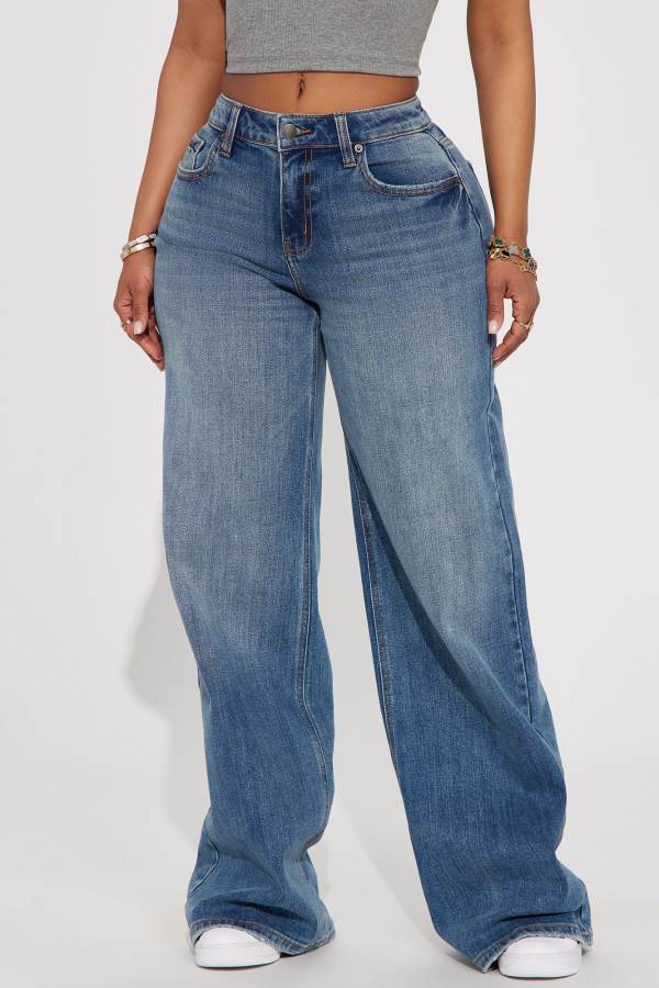 Wash Fashion Nova Stick To It Baggy Women Jeans USA | 980527LSK