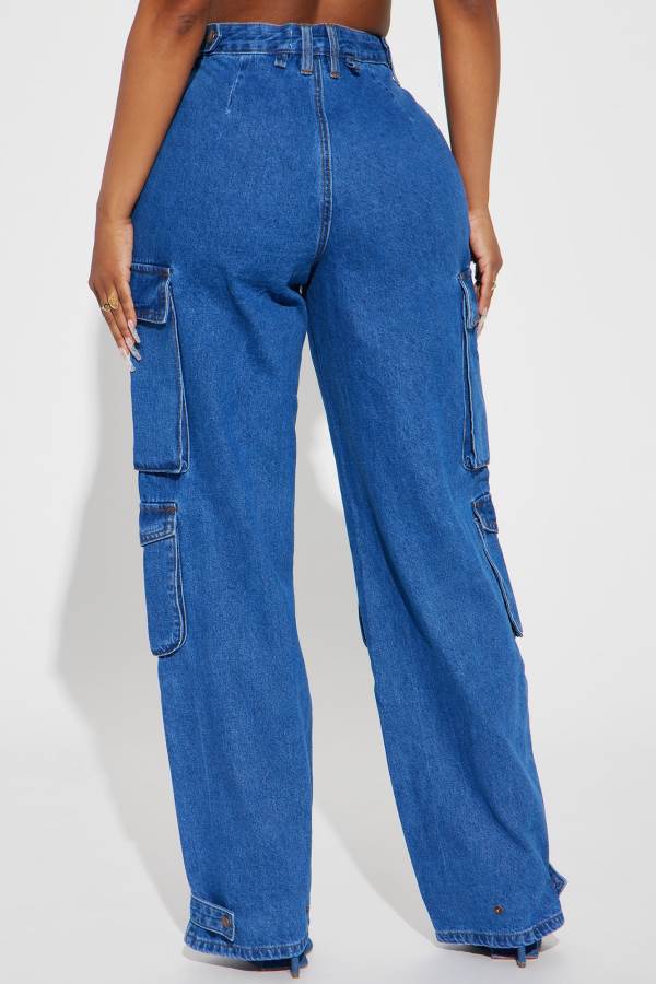 Wash Fashion Nova Time To Hustle Non Stretch Cargo Women Jeans USA | 410523UKT