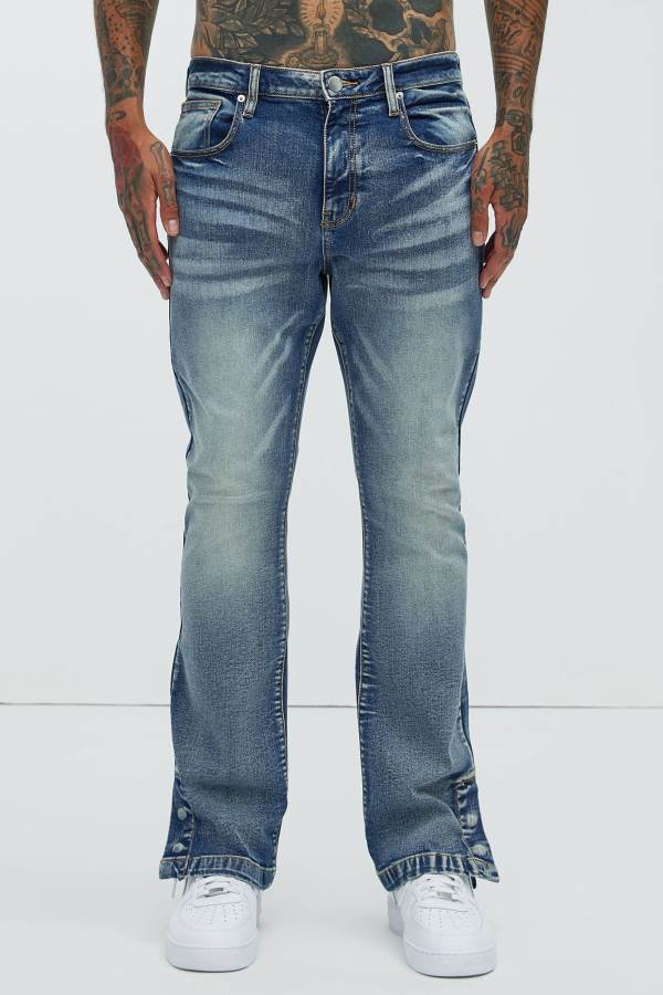 Wash Fashion Nova Torrey Stacked Skinny Flare Men Jeans USA | 324987MFA