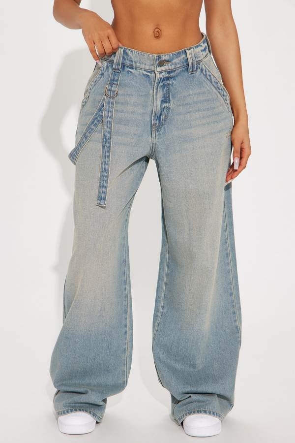 Wash Fashion Nova Wish Granted Tinted Baggy Women Jeans USA | 147096HAQ