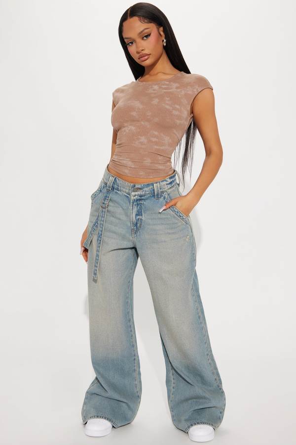 Wash Fashion Nova Wish Granted Tinted Baggy Women Jeans USA | 147096HAQ