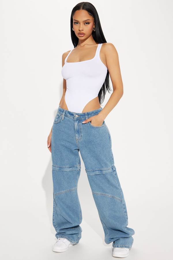 Wash Fashion Nova Word On The Street Convertible Baggy Women Jeans USA | 473815ZOQ