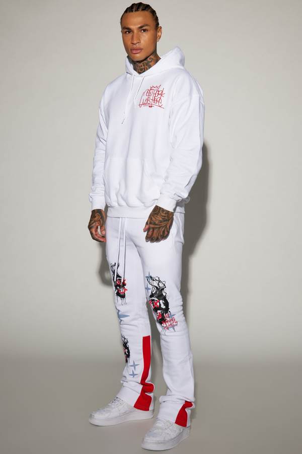 White Fashion Nova Boldy Go Flared Men Sweatpants USA | 236018BET