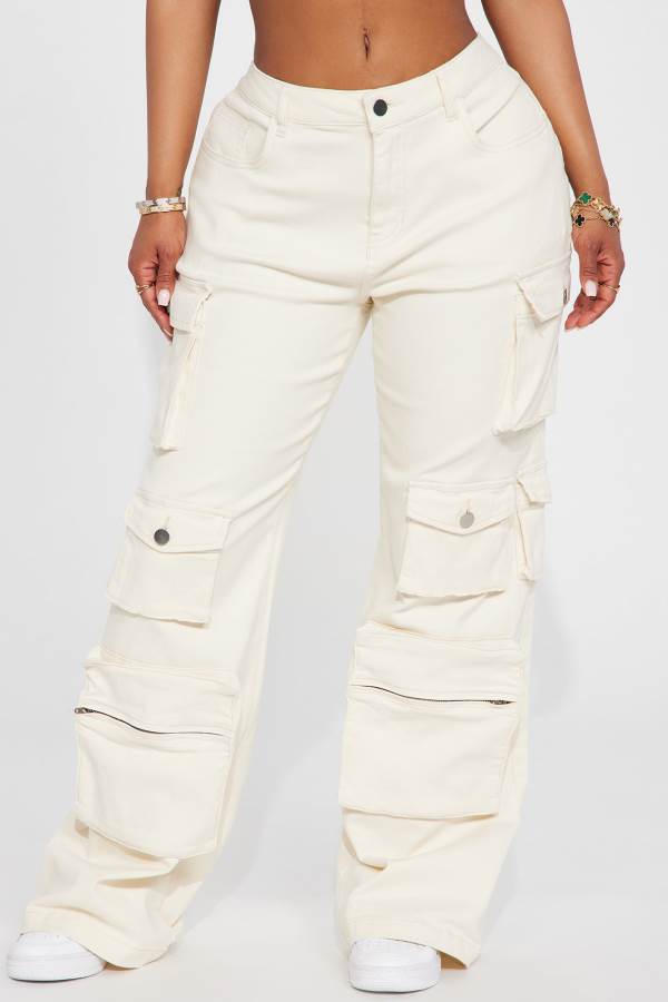 White Fashion Nova Elliana Cargo Women Pants USA | 713052MUT