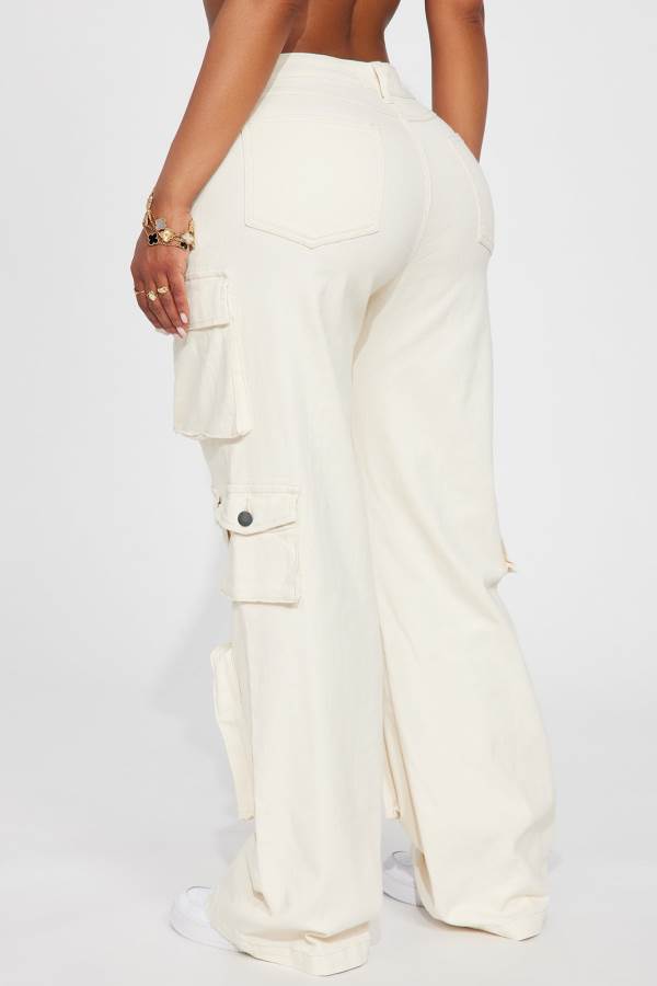 White Fashion Nova Elliana Cargo Women Pants USA | 713052MUT