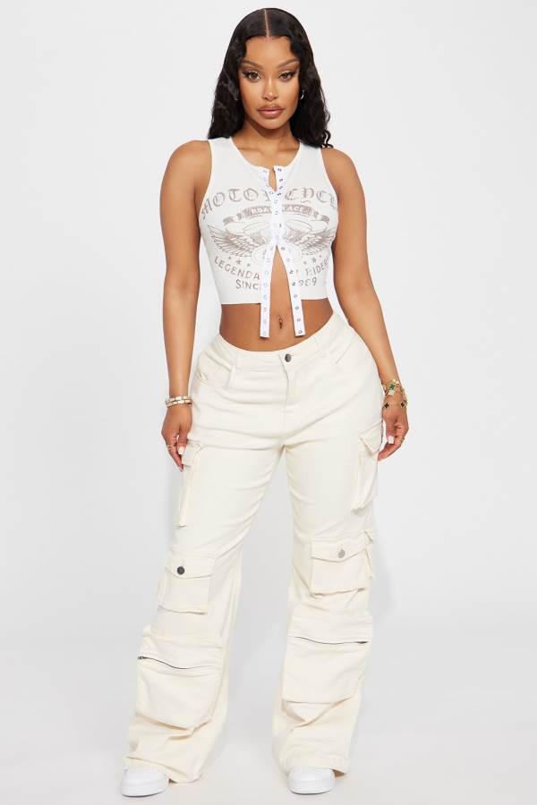 White Fashion Nova Elliana Cargo Women Pants USA | 713052MUT